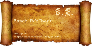 Basch Róbert névjegykártya